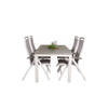 Albany tuinmeubelset tafel 90x160/240cm en 4 stoel 5pos Albany wit, grijs.