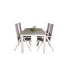 Albany tuinmeubelset tafel 90x160/240cm en 4 stoel Break wit, grijs.