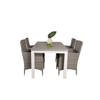 Albany tuinmeubelset tafel 90x160/240cm en 4 stoel Malin grijs.