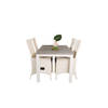 Albany tuinmeubelset tafel 90x160/240cm en 4 stoel Padova wit, grijs.