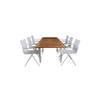 Panama tuinmeubelset tafel 90x160/240cm en 6 stoel Alina wit, naturel.