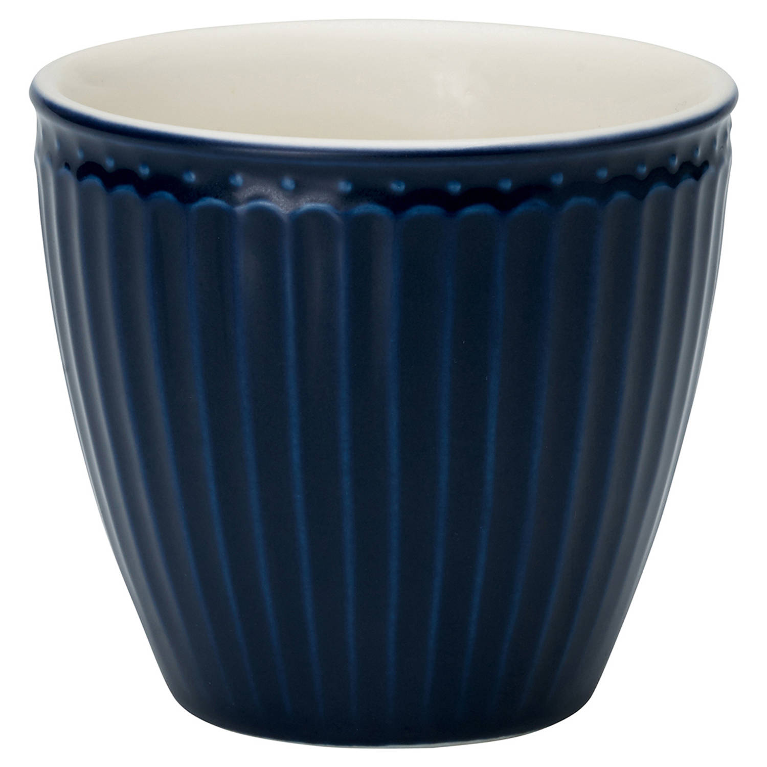 Set van 6x Stuks Beker (latte cup) GreenGate Alice donkerblauw 300 ml - Ø 10 cm