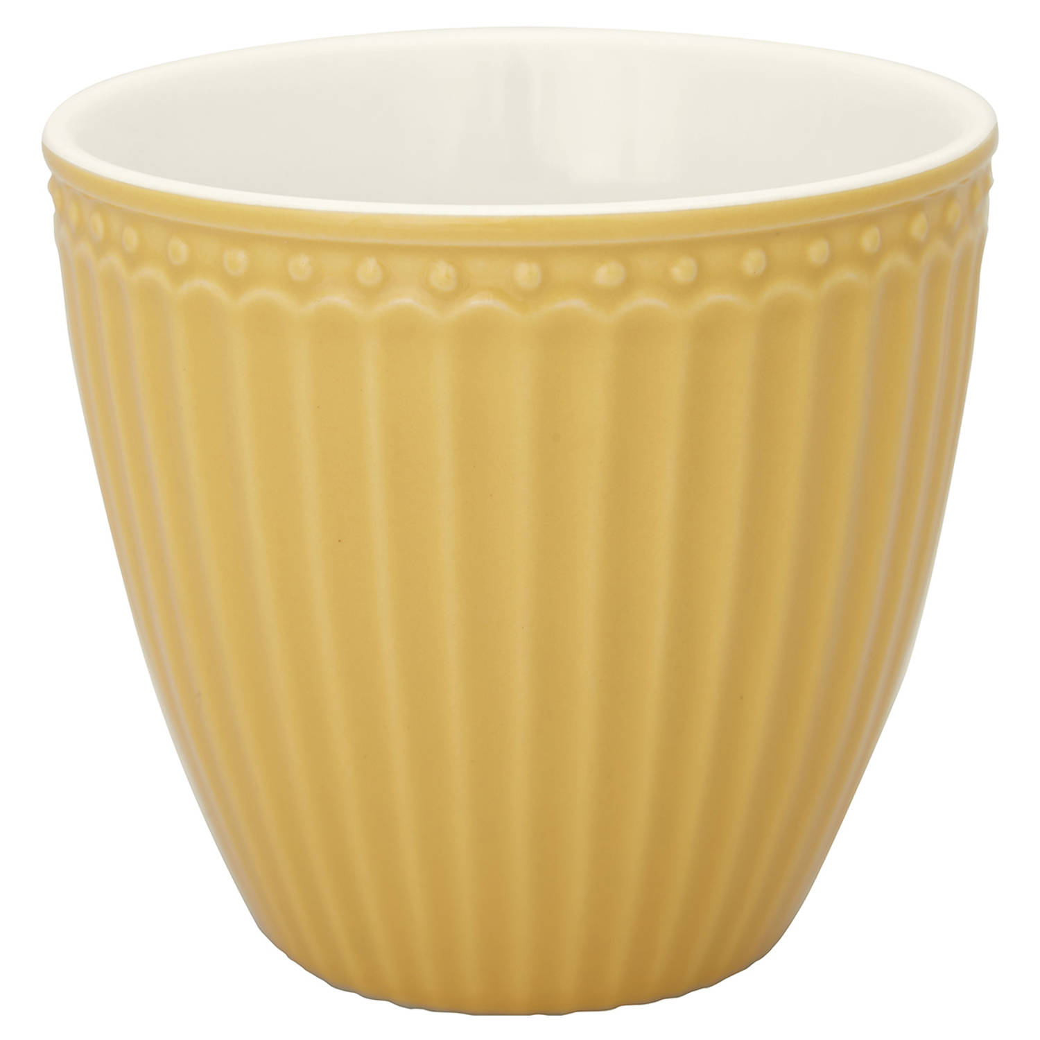 Set van 6x Stuks Beker (latte cup) GreenGate Alice honey mosterd 300 ml Ø 10 cm