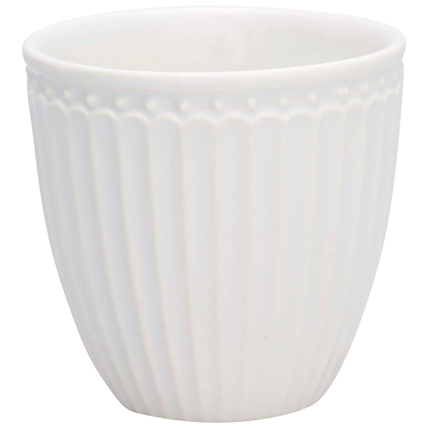 GreenGate Espressokopje (mini latte cup) Alice wit 125 ml - H 7 cm - Ø 7 cm