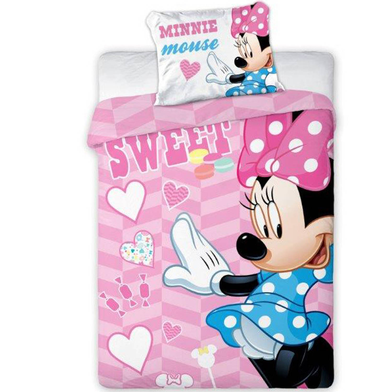Disney Minnie Mouse Sweet BABY dekbedovertrek - 100 x 135 cm - Roze
