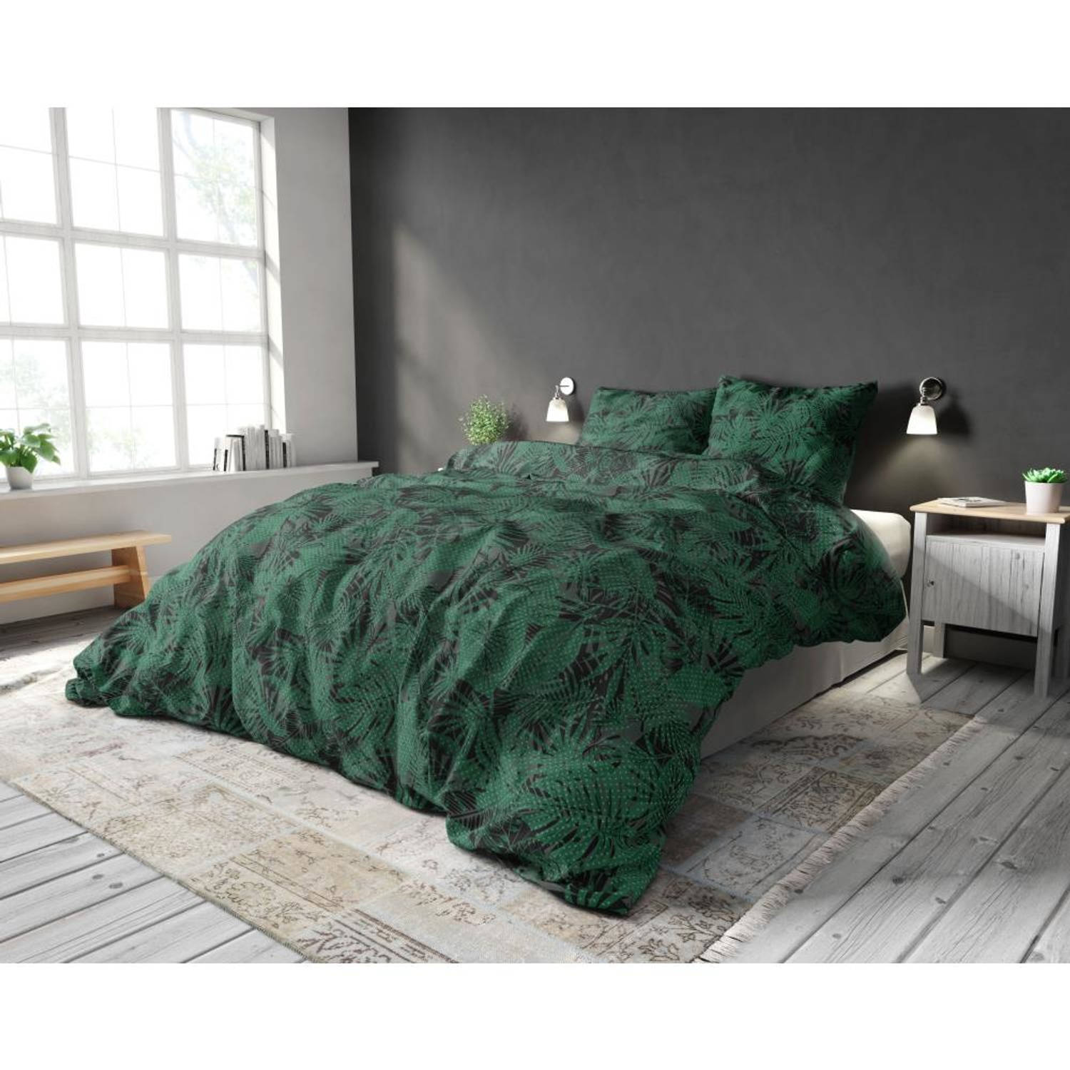Sleeptime Dekbedovertrek Lynn Green Dekbedovertrek Lits-Jumeaux 240x220 + 2 - 60x70 cm