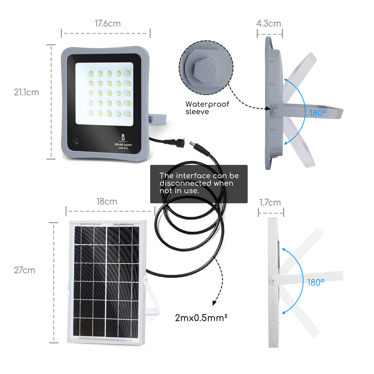 nicotine Bereid pasta Aigostar 10XHQ LED Solar Buitenlamp - Wandlamp - Tuinverlichting Zonne  Energie - Afstandsbediening - IP65 - 6500K | Blokker