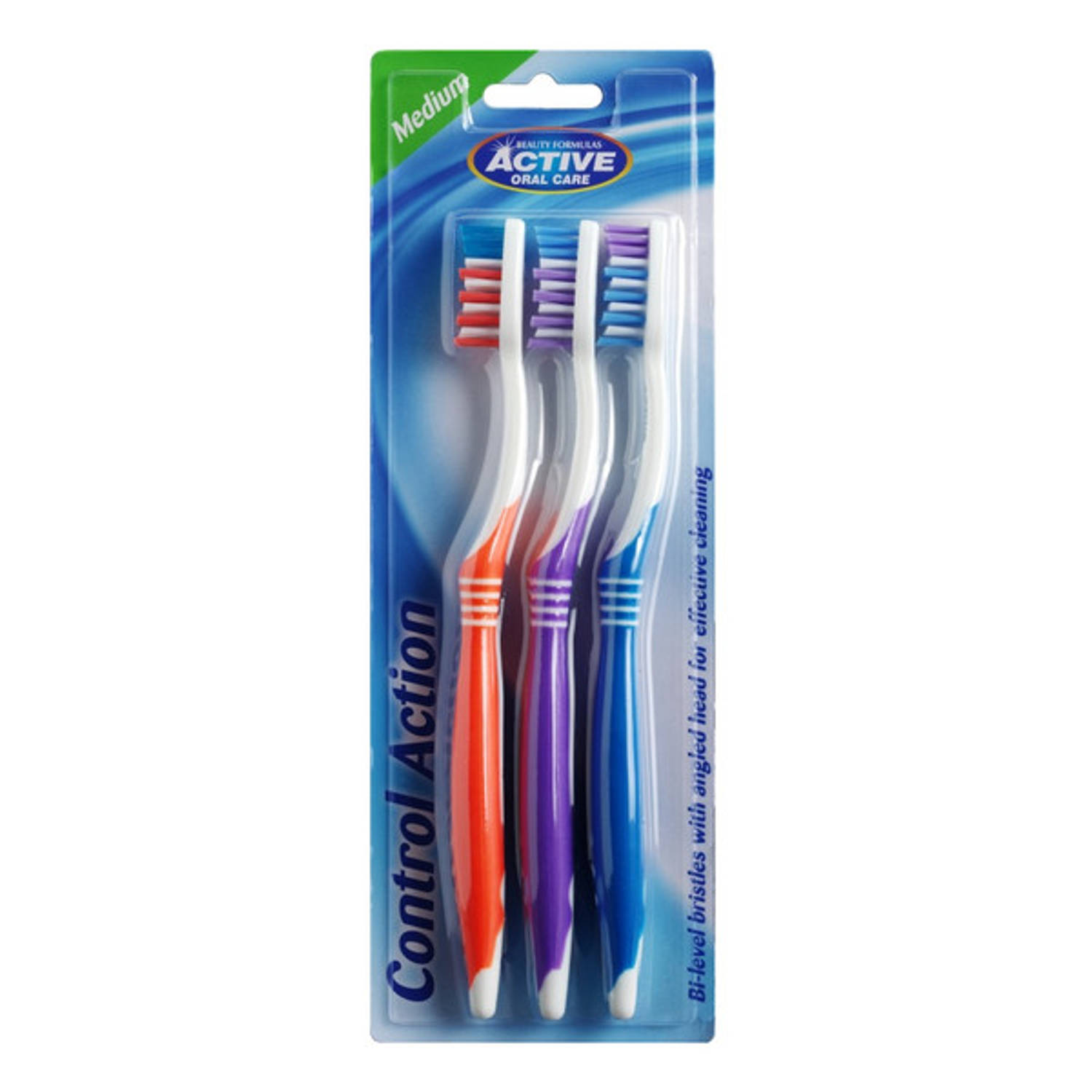 Active Oral Care - Control Action Toothbrushes Medium 3 Pcs.