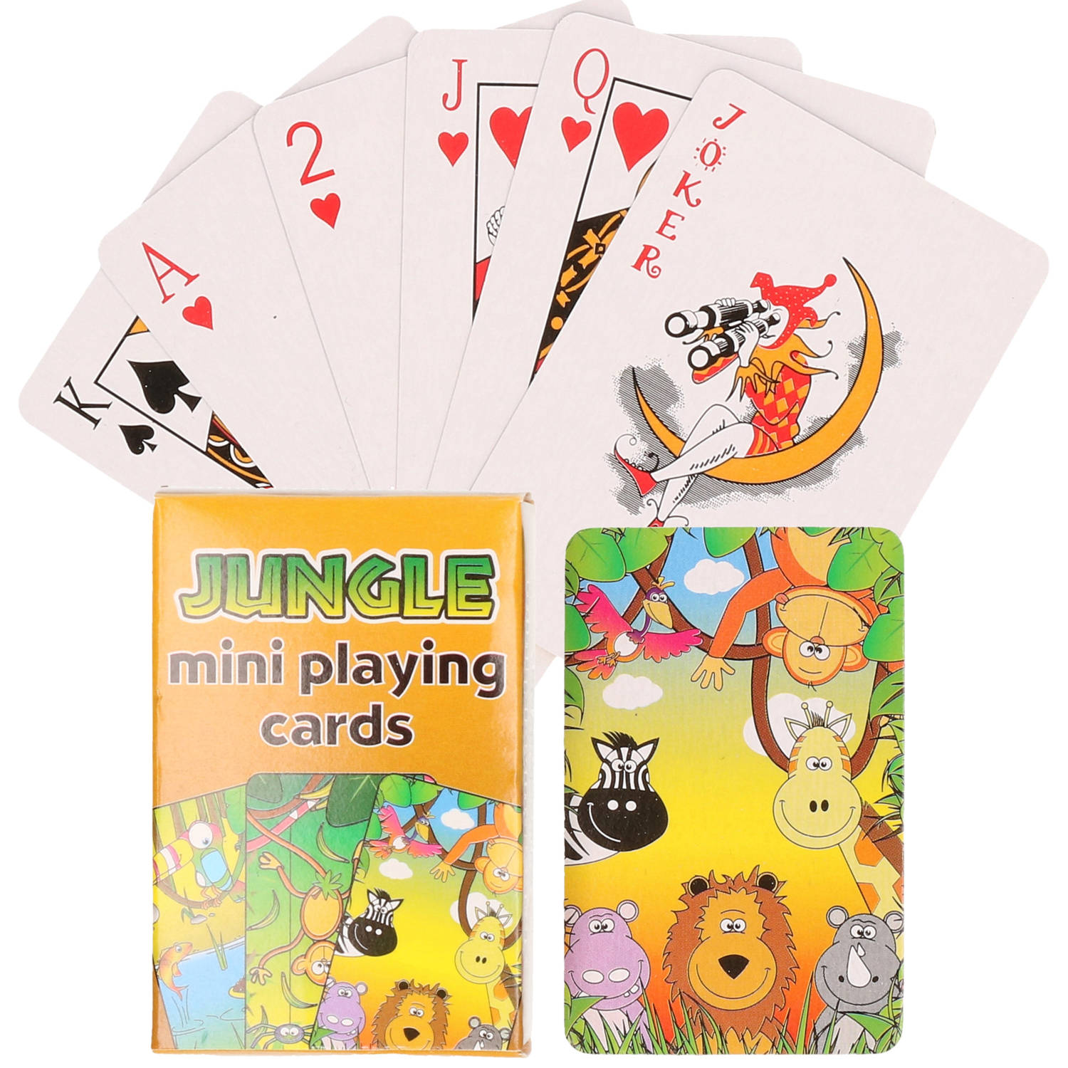 Cordelia Veronderstelling schipper Mini jungle dieren thema speelkaarten 6 x 4 cm in doosje - Kaartspel |  Blokker