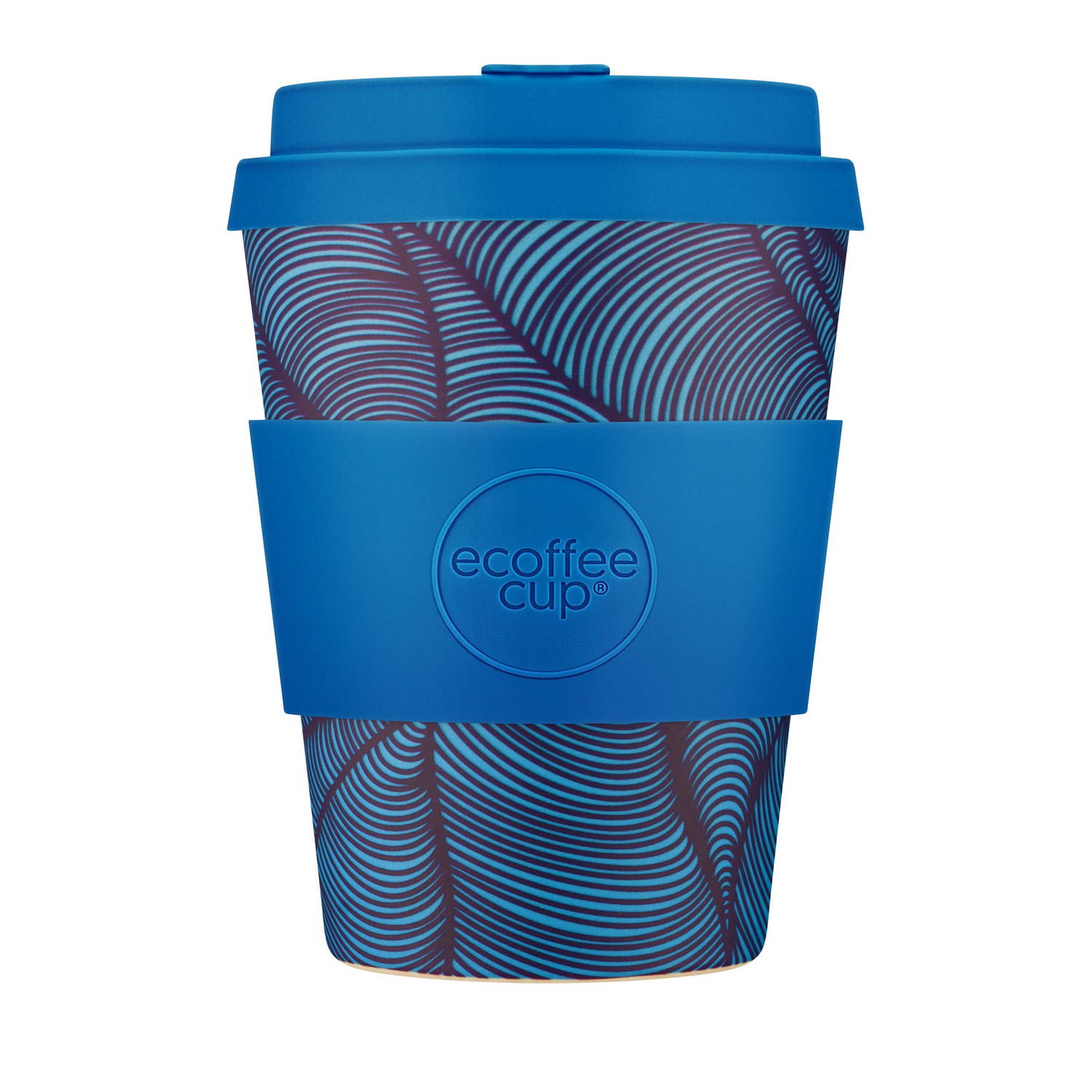 Ecoffee Cup Dotonburi PLA - Koffiebeker to Go 350 ml - Blauw Siliconen