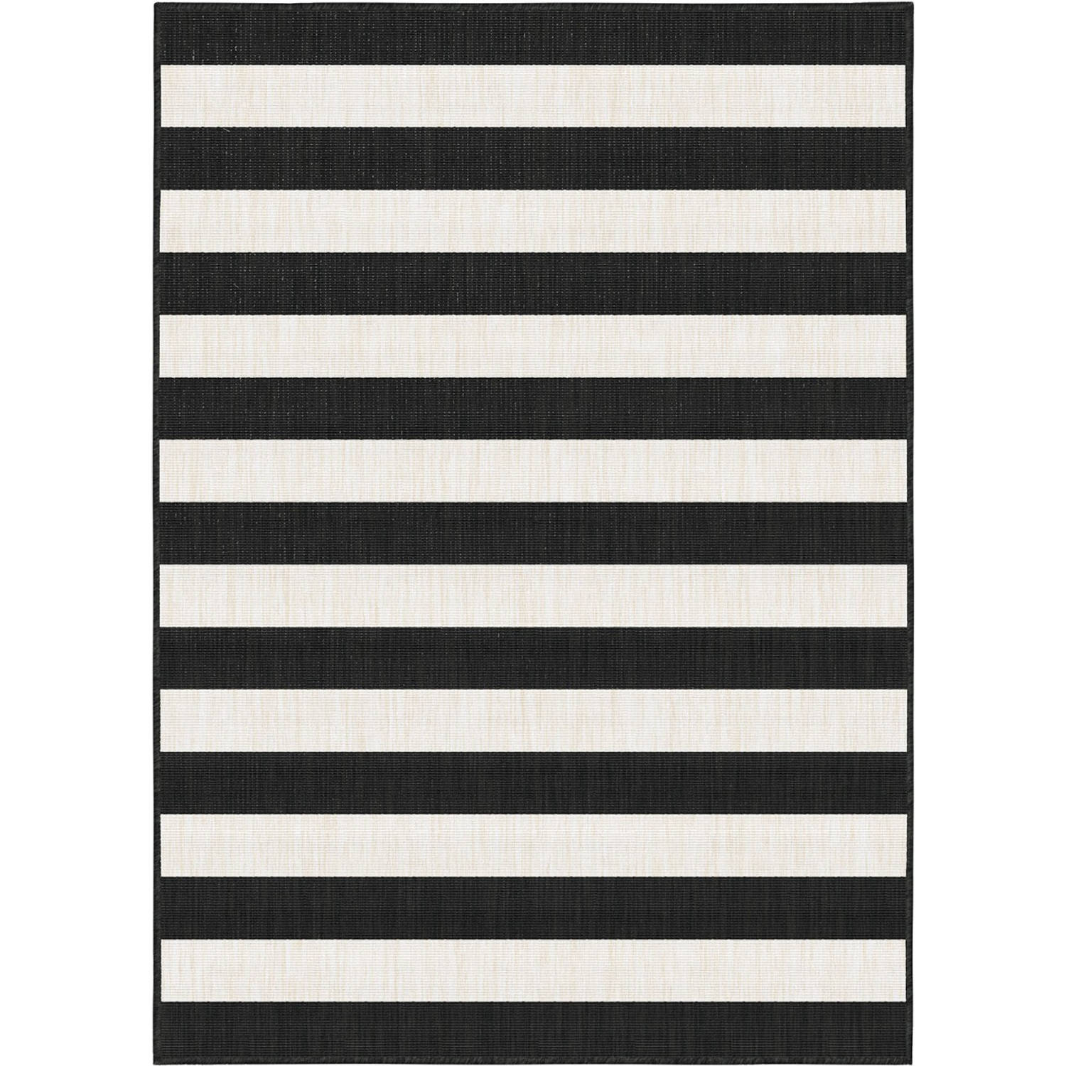 Buitenkleed Stripes zwart/wit dubbelzijdig