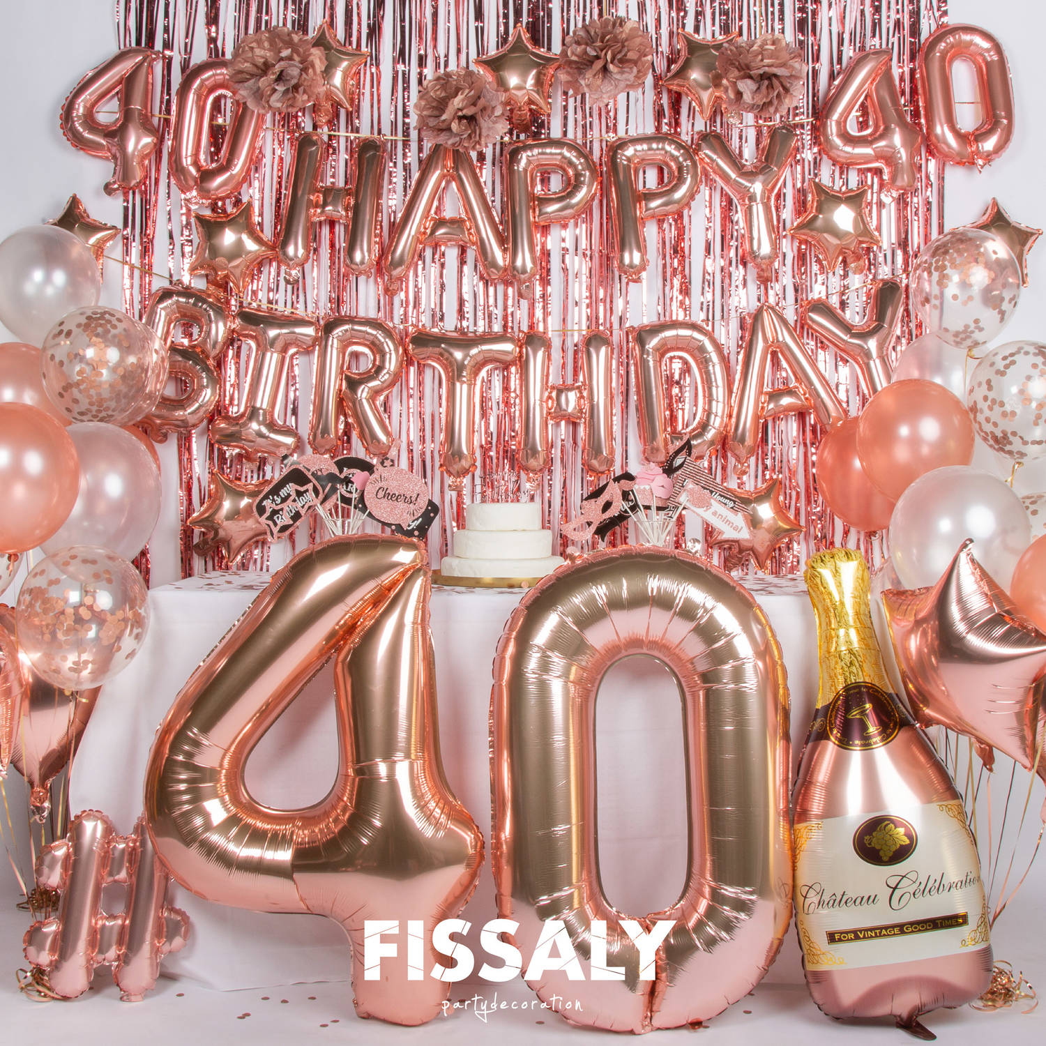 surfen legaal Van toepassing zijn Fissaly® 40 Jaar Rose Goud Verjaardag Decoratie Versiering - Helium, Latex  & Papieren Confetti Ballonnen | Blokker