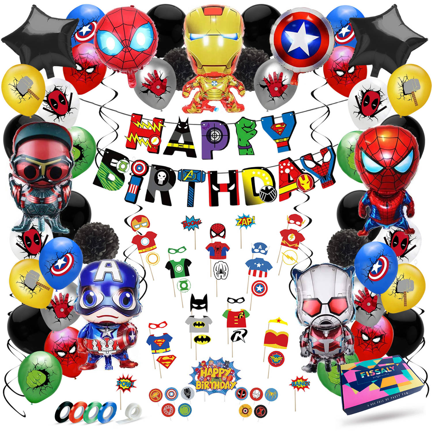 99 Stuks Superhelden Feest Versiering – Kinderfeestje Decoratie Superheroes Themafeest Verjaardag Feestje | Blokker