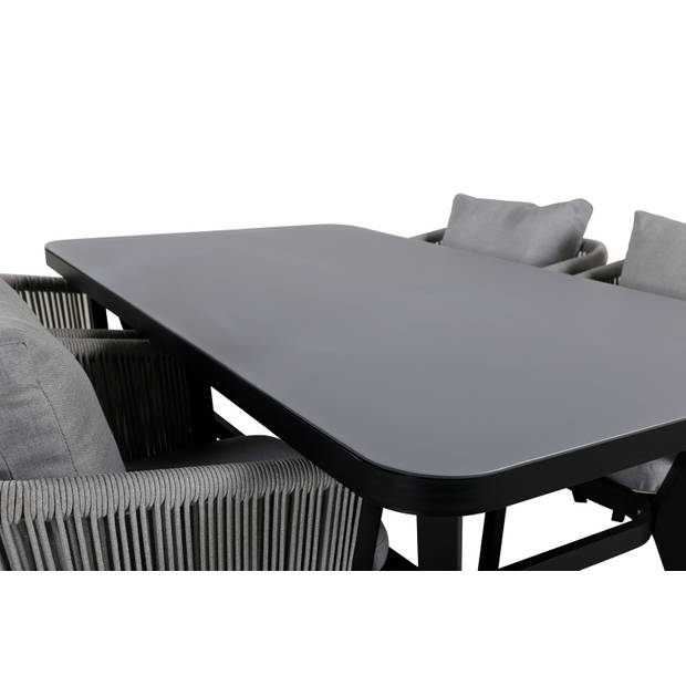 Virya tuinmeubelset tafel 90x160cm en 4 stoel Virya wit, zwart, grijs.