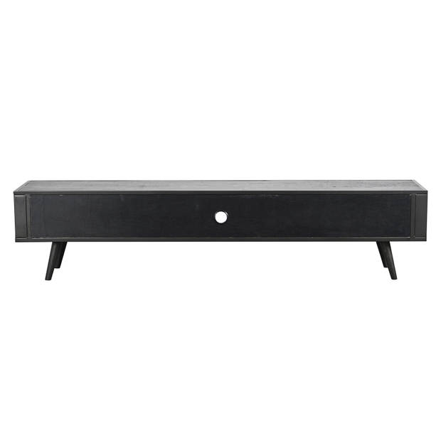 NordicMindiRattan TV-meubel met 1 legplank en 2 laden, zwart.