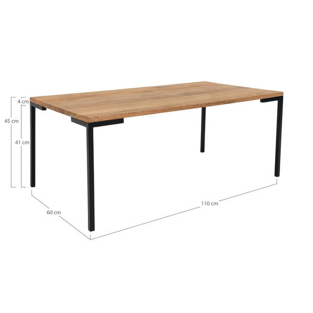 Lugano salontafel 110x60 cm eik geolied.