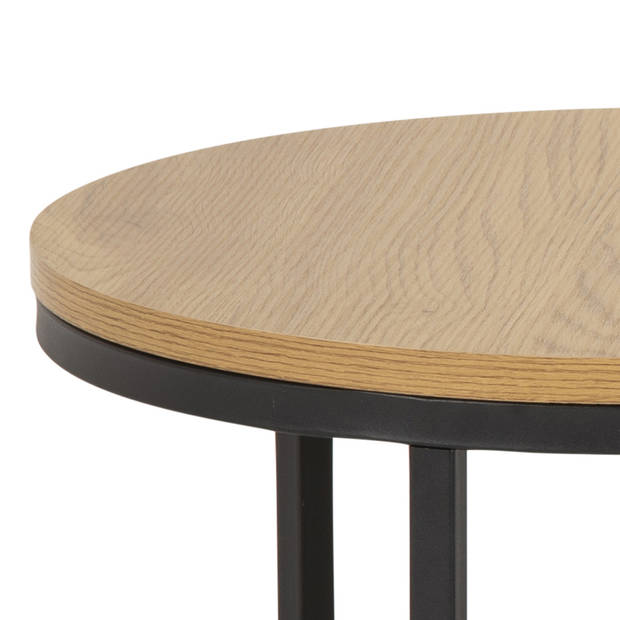 Spiro salontafel Ø50 cm, set met 2 stuks, eik.