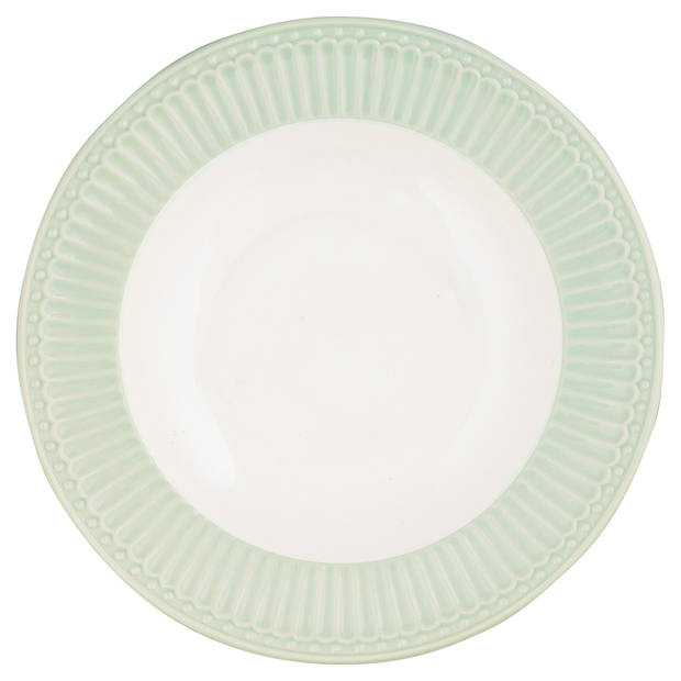 6x GreenGate Diepe borden / Soepborden Alice lichtgroen Ø 21.5 cm - Set van 6 stuks