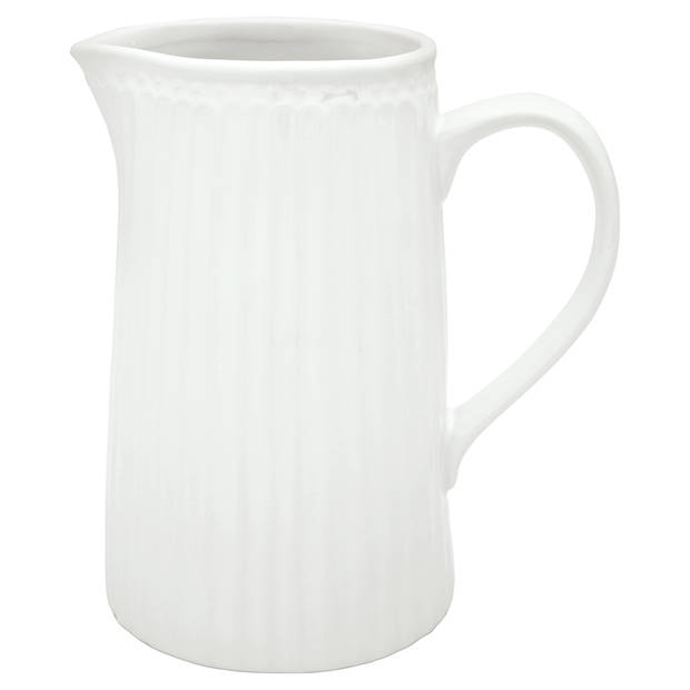 GreenGate Schenkkan / Waterkan Alice wit (1 liter) H 17.6 cm