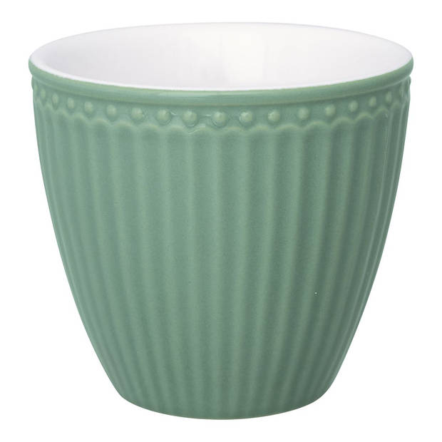 GreenGate Beker (latte cup) Alice dusty green 300 ml - Ø 10 cm