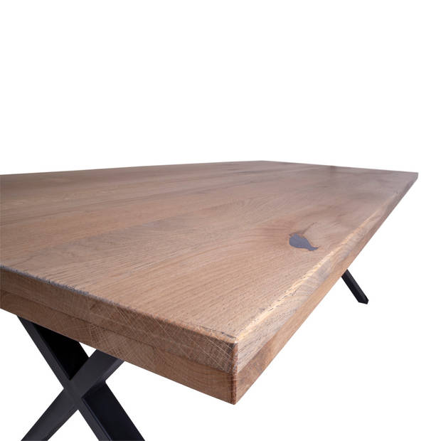 Moss eetkamertafel 200x95 cm gerookt eiken, zwart.