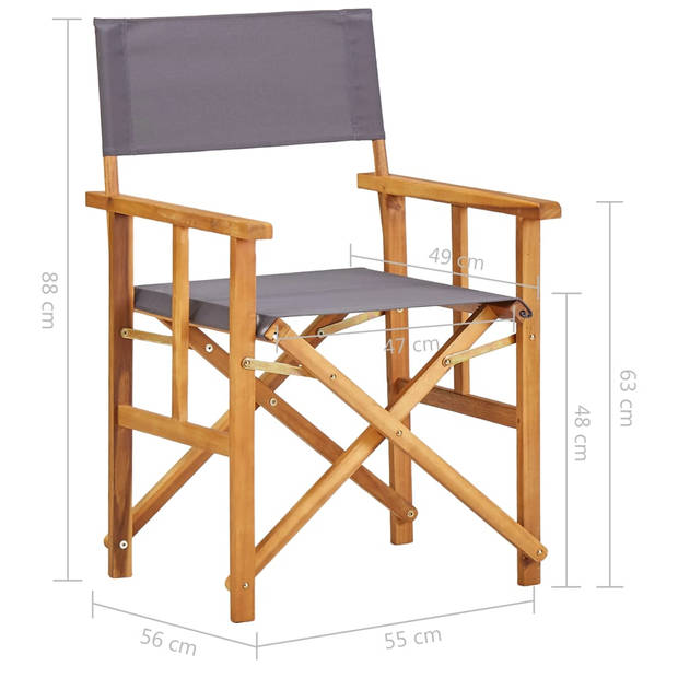 vidaXL Regisseursstoelen 2 st massief acaciahout