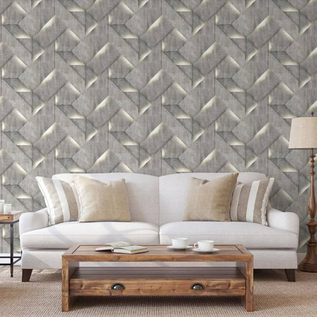 DUTCH WALLCOVERINGS Behang Onyx donkergrijs