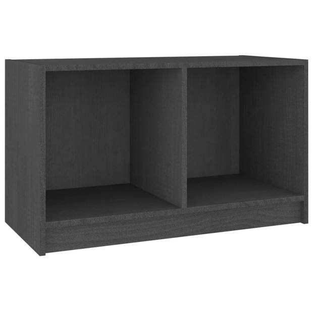 vidaXL Tv-meubel 70x33x42 cm massief grenenhout grijs