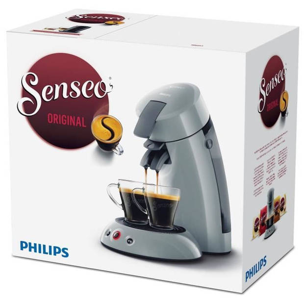 Philips SENSEO ORIGINAL koffiepadmachine HD6553/71, Aromabooster, Crema Plus (dichter schuim), 1 tot 2 kopjes, Grijs