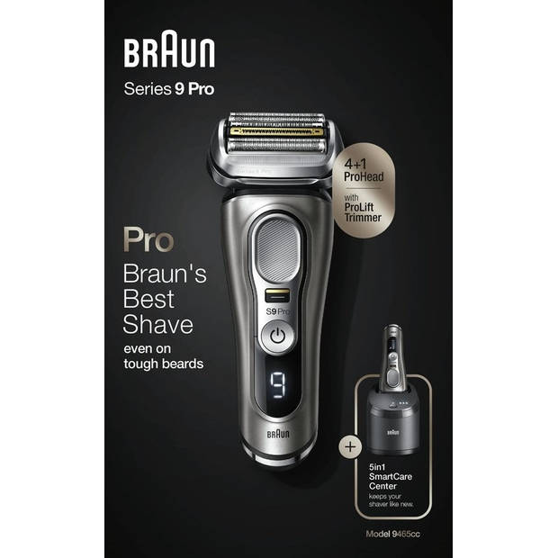 Braun Series 9 Pro 9465cc - Elektrisch Scheerapparaat met Reinigingsstation - Wet