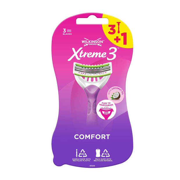 Xtreme3 Comfort wegwerpscheermesjes voor vrouwen 4st