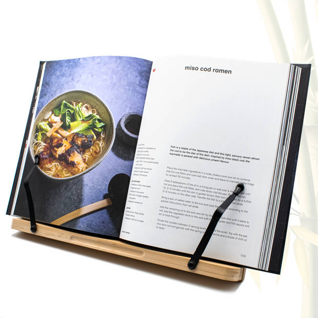 AWEMOZ Boekenstandaard Bamboe Hout - Boekenhouder - Kookboekstandaard - Tablet Standaard - Boekensteun - Tablethouder