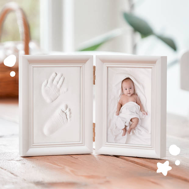 AWEMOZ Baby Fotolijst - Gipsafdruk baby - Klei Afdruk Baby Voet en Hand - Kraamcadeau - Babyshower - Kraampakket