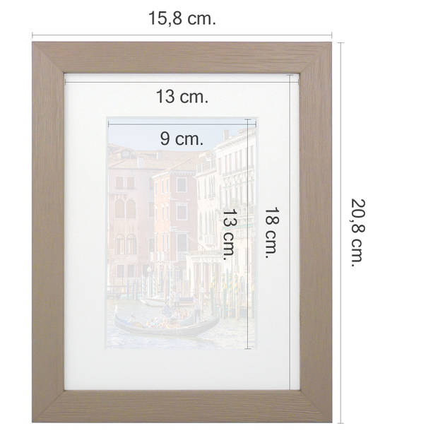 HAES DECO - Houten Fotolijst Venezia bruin 9x13 of 13x18 -SP12818