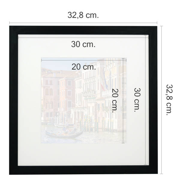 HAES DECO - Houten Fotolijst Venezia zwart 20x20 of 30x30 -SP12931