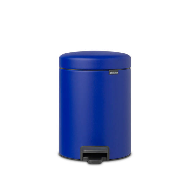 Brabantia NewIcon pedaalemmer 5 liter met kunststof binnenemmer - Mineral Powerful Blue