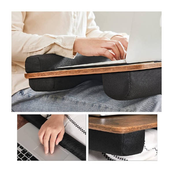 iBella Living laptoptafel met ondersteunende kussens en handvat bruin