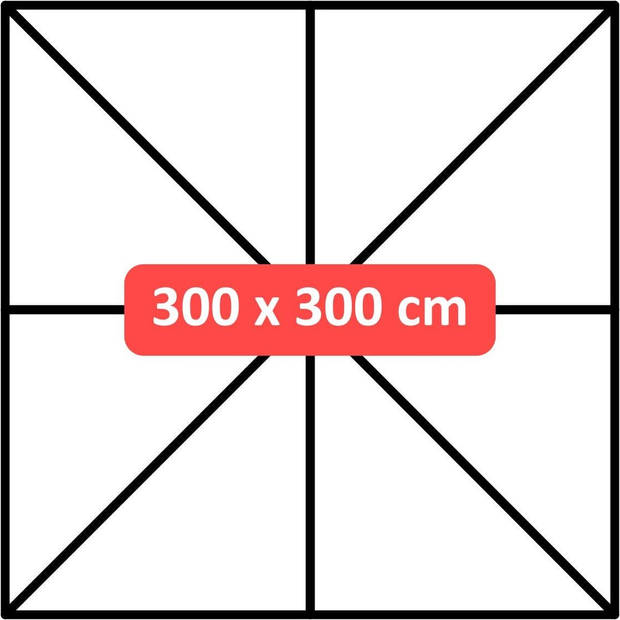 Zweefparasol Virgo Grijs 300 x 300 cm - inclusief kruisvoet