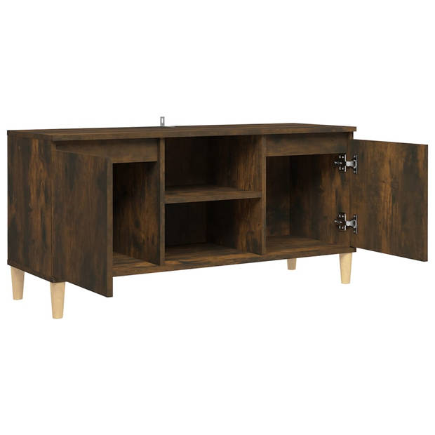 vidaXL Tv-meubel met houten poten 103,5x35x50 cm gerookt eikenkleurig