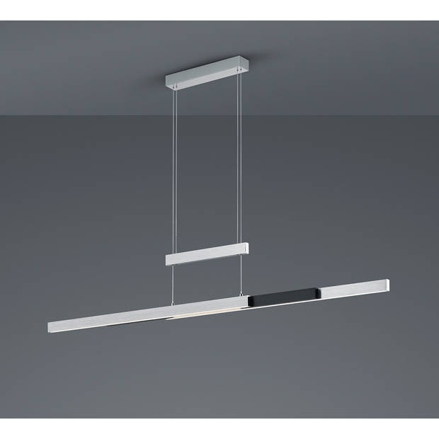 LED Hanglamp - Trion Trojan Up and Down - 45W - Aanpasbare Kleur - Rechthoek - Geborsteld Zilver - Aluminium