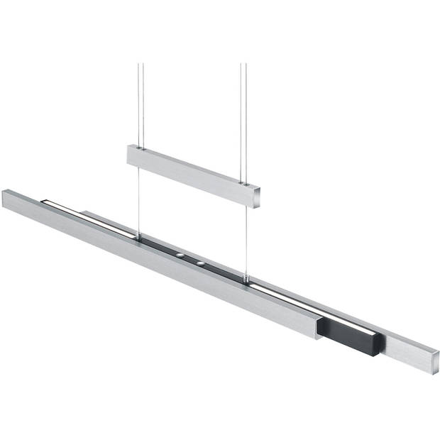 LED Hanglamp - Trion Trojan Up and Down - 45W - Aanpasbare Kleur - Rechthoek - Geborsteld Zilver - Aluminium