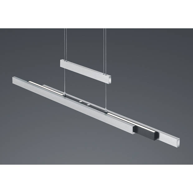 LED Hanglamp - Trion Trojan Up and Down - 45W - Aanpasbare Kleur - Rechthoek - Geborsteld Zilver - Aluminium