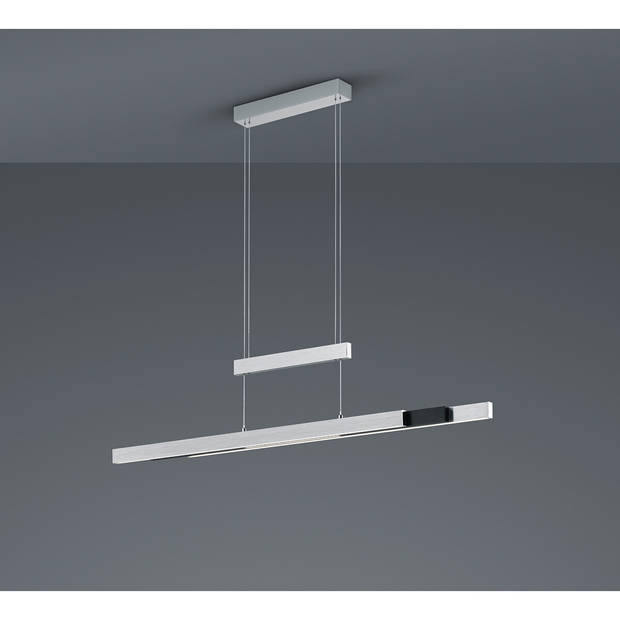 LED Hanglamp - Trion Trojan Up and Down - 45W - Aanpasbare Kleur - Rechthoek - Geborsteld Zilver - Aluminium