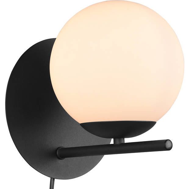 LED Wandlamp - Wandverlichting - Trion Pora - E14 Fitting - Rond - Mat Zwart - Aluminium