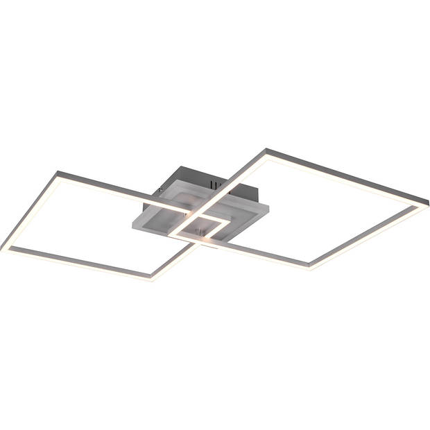 LED Plafondlamp - Trion Aruba - 35.5W - RGBW - Dimbaar - Afstandsbediening - Vierkant - Mat Titaan - Aluminium