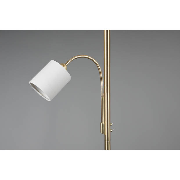 LED Vloerlamp - Trion Hotia - E27 Fitting - Rond - Mat Crème - Aluminium