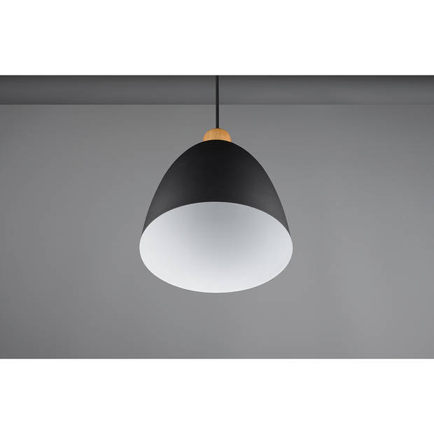 LED Hanglamp - Trion Jaguar - E27 Fitting - Rond - Mat Zwart - Aluminium - Tot 40W