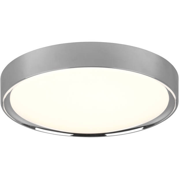 LED Plafondlamp - Badkamerlamp - Trion Clirno - 18W - Warm Wit 3000K - Spatwaterdicht IP44 - Opbouw Rond - Mat Chroom -