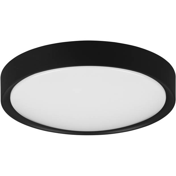 LED Plafondlamp - Badkamerlamp - Trion Clirno - 18W - Warm Wit 3000K - Spatwaterdicht IP44 - Opbouw Rond - Mat Zwart -