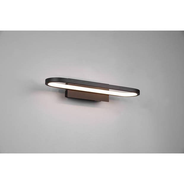 LED Spiegelverlichting - Trion Giando - 17W - Warm Wit 3000K - Spatwaterdicht IP44 - Mat Zwart - Aluminium